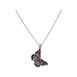 Rainbow Titanium Butterfly Necklace Hypoallergenic Item #7003
